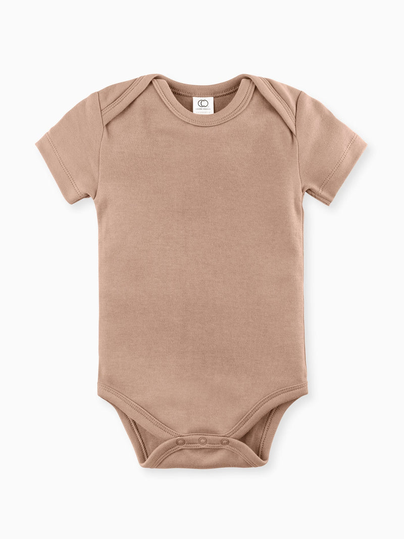 Organic Baby Short Sleeve Classic Bodysuit - Truffle - house of lolo