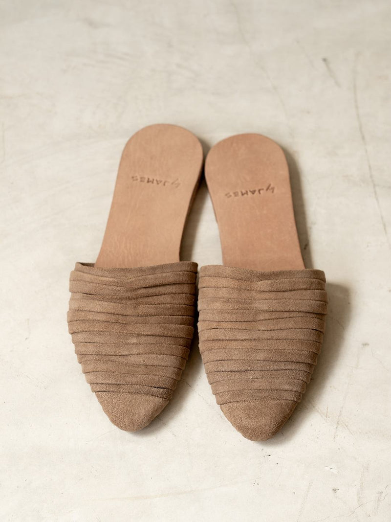 Sloan Suede Slides Nude - house of lolo