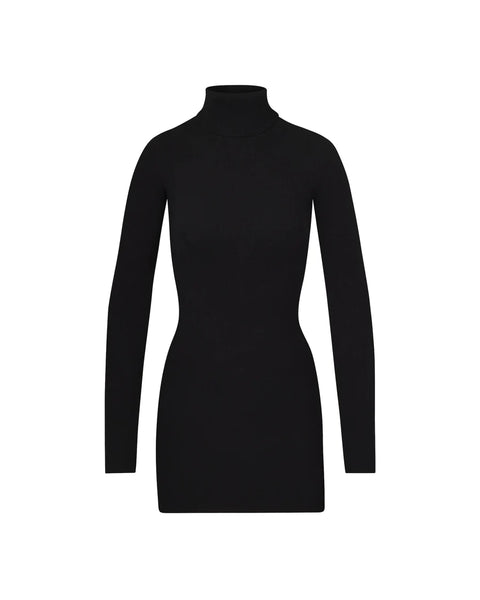Eterne Turtleneck Ribbed Jersey Dress
