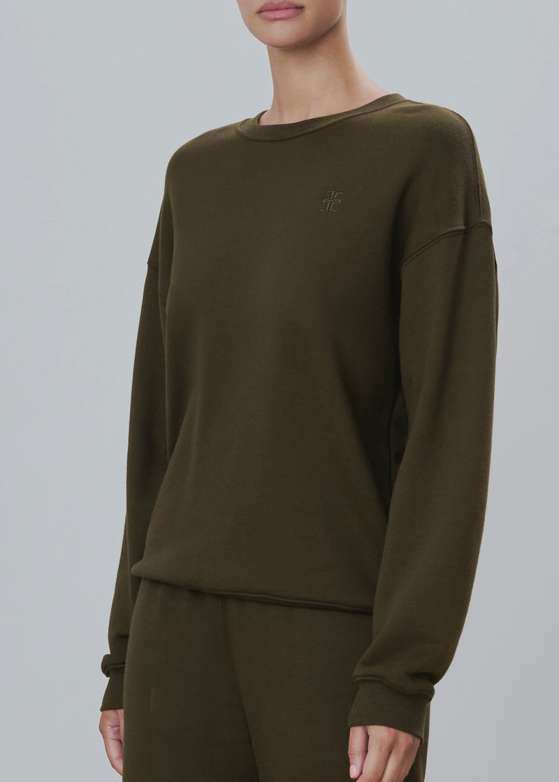 Oversized Crewneck Sweatshirt - Moss