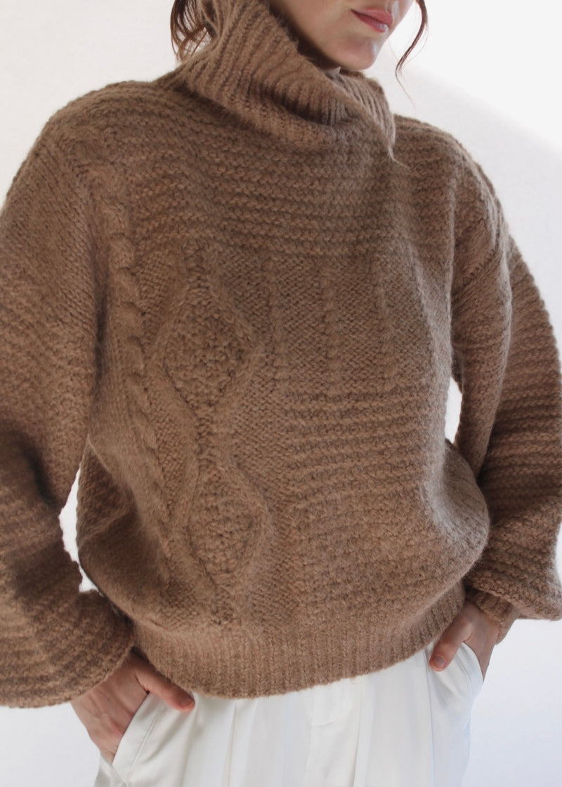 Ollie Knitted Suri Alpaca Sweater - Jute - house of lolo