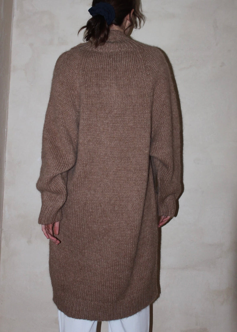 Martie Knitted Suri Alpaca Coat - Jute - house of lolo