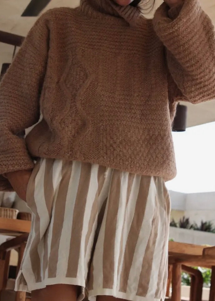 Ollie Knitted Suri Alpaca Sweater - Jute - house of lolo
