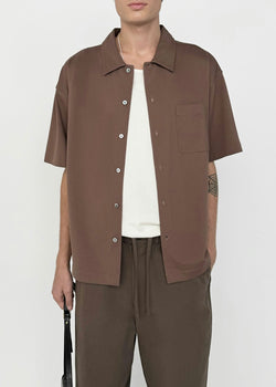 Light Pique Button Down Polo - Mauve