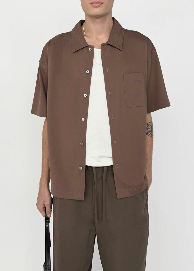 Light Pique Button Down Polo - Mauve