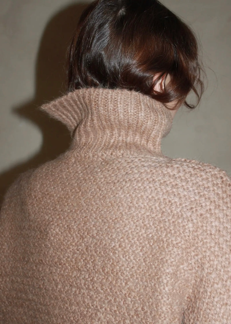 Ollie Knitted Suri Alpaca Sweater - Jute - house of lolo