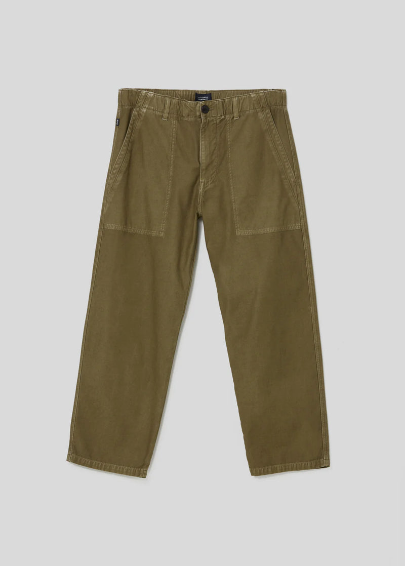 Hayden Relaxed Utility Pant In Sateen - Tea Leaf - house of lolo