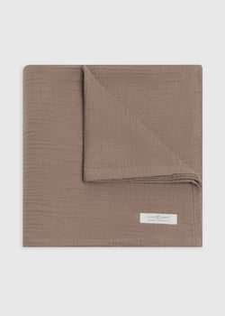 Organic Baby Muslin Swaddle Blanket - Taupe