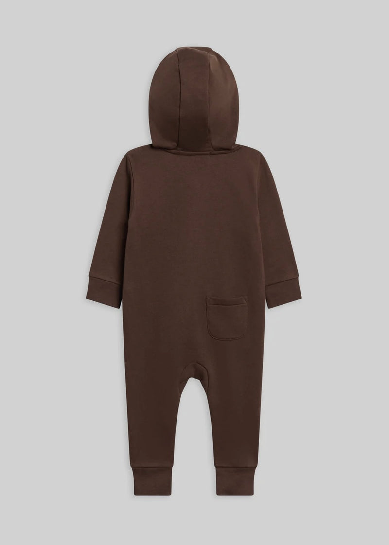 Greer Hooded Romper - Chestnut