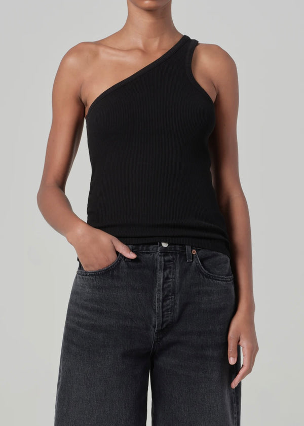 Verica One Shoulder Tank - Black