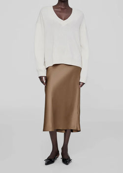 Bar Silk Skirt - Sepia