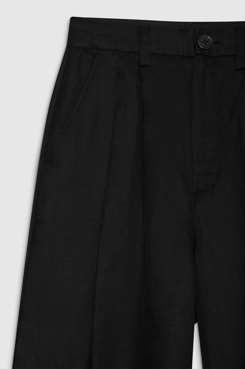 Carrie Cropped Pant - Black Linen Blend