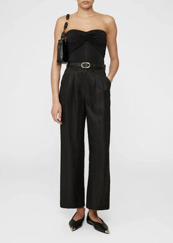 Carrie Cropped Pant - Black Linen Blend