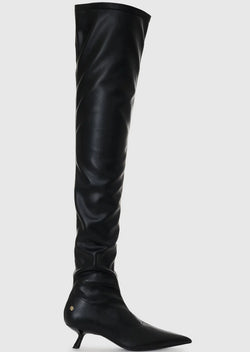 Hilda Over The Knee Boots - Black - house of lolo