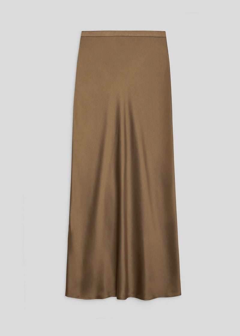 Bar Silk Skirt - Sepia