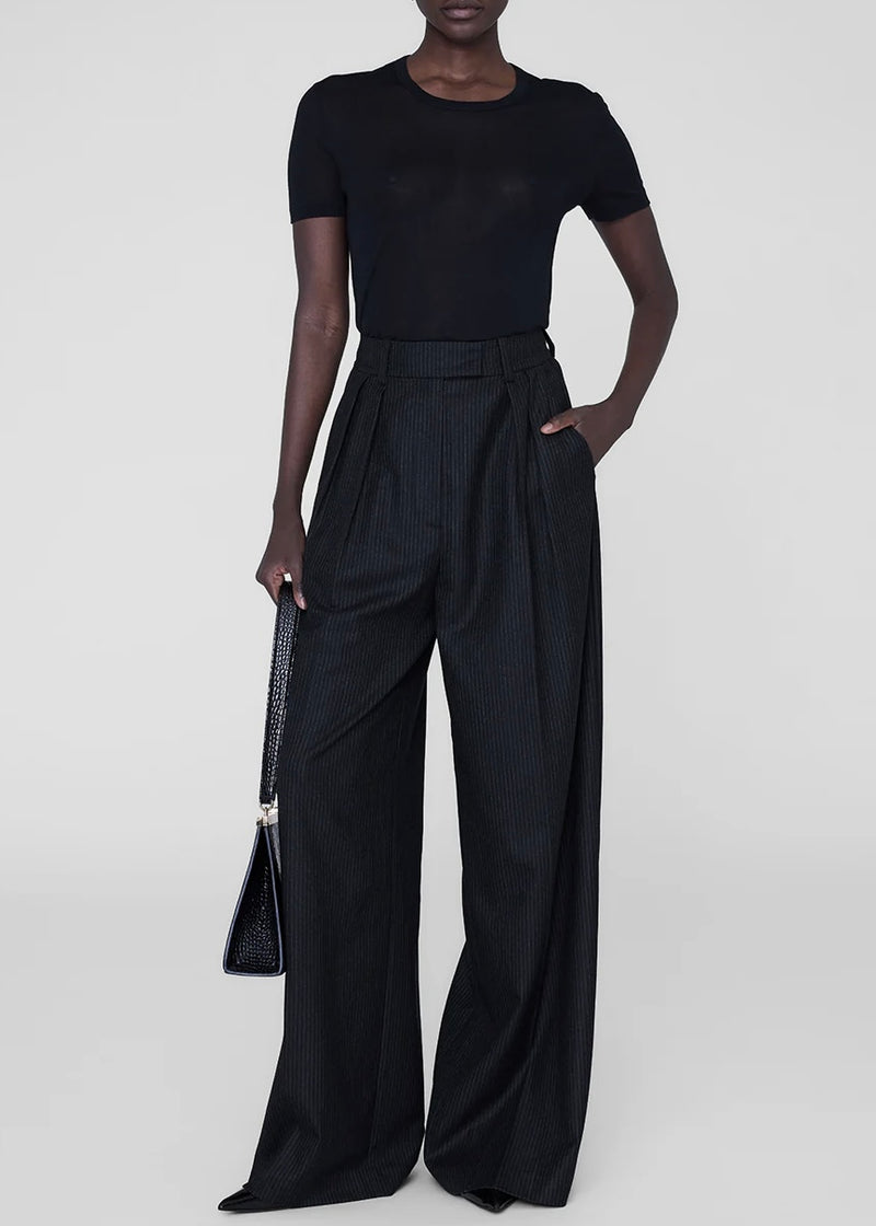 Lou Trouser - Black Pinstripe