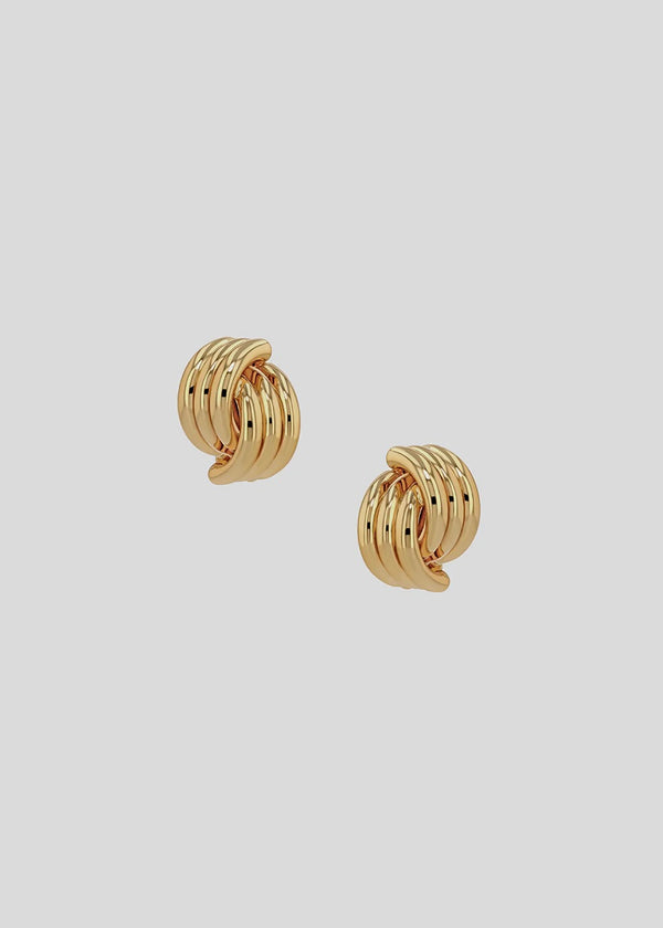 Small Crossover Ribbed Earrings