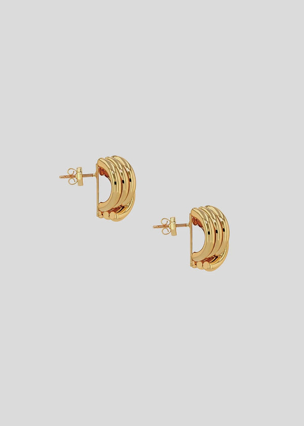 Small Crossover Ribbed Earrings