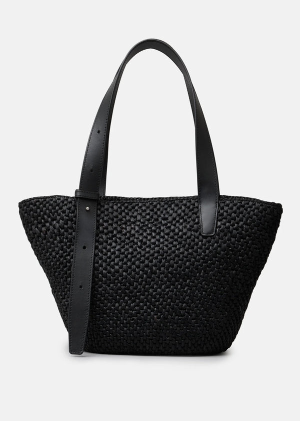 The Bianca Raffia Bag Small - Black
