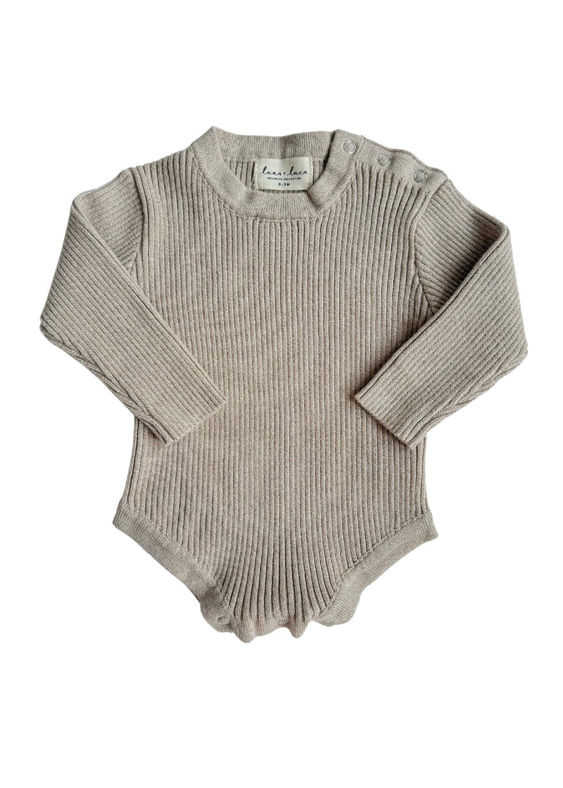 Baby Rib Bodysuit - Heather Beige