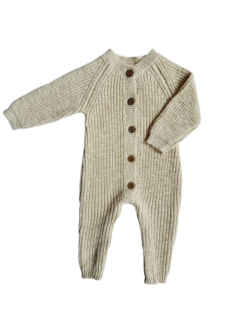Classic Chunky Knit Jumpsuit - French Cream