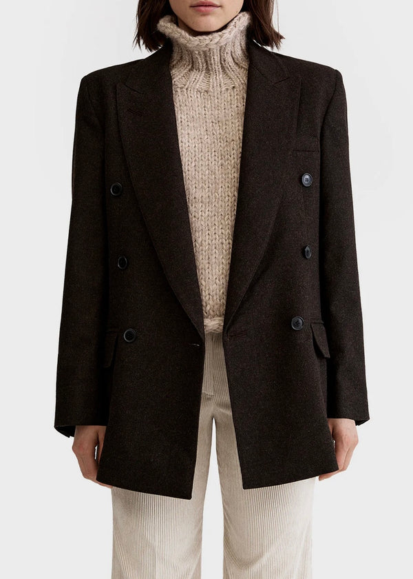 DB Peaked Lapel Blazer - Tobacco