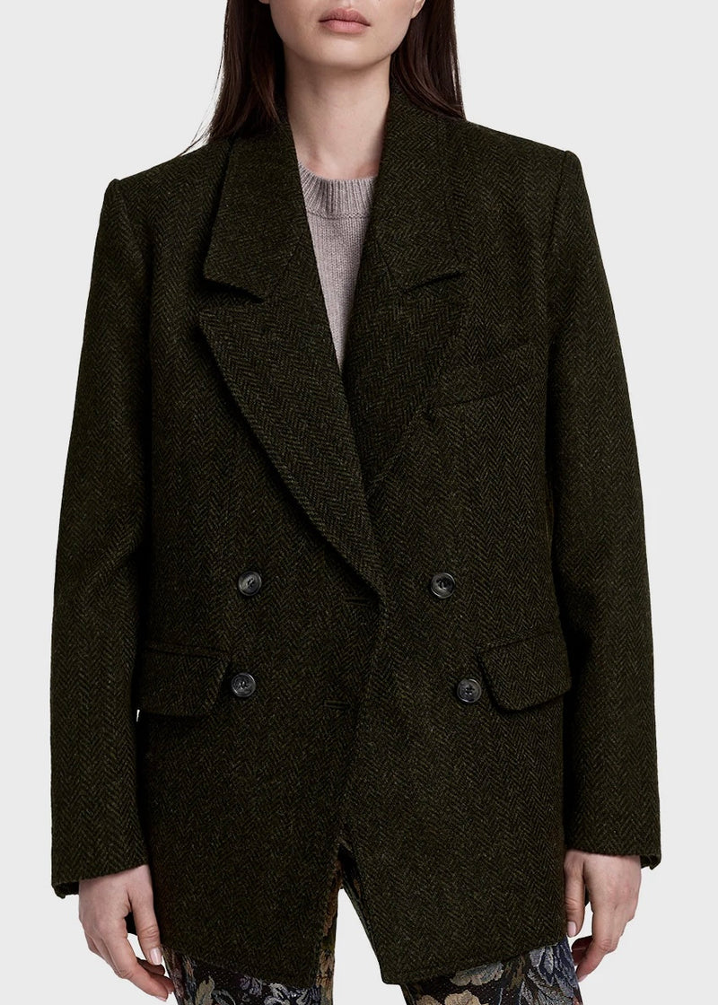 Oversized DB Blazer - Forest Herringbone