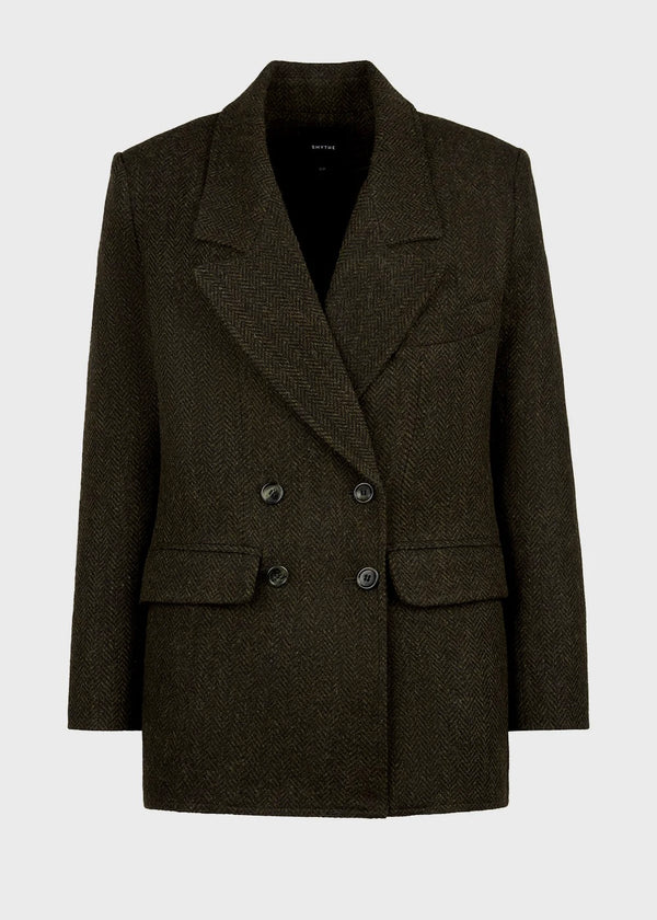 Oversized DB Blazer - Forest Herringbone