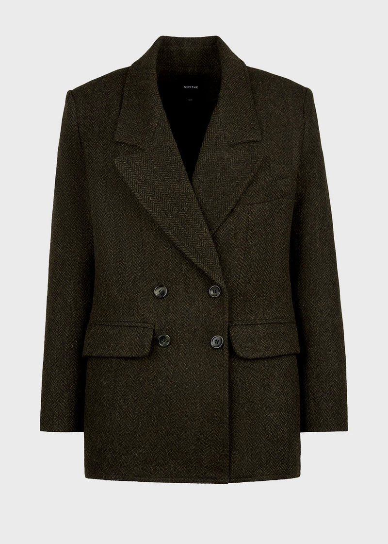 Oversized DB Blazer - Forest Herringbone