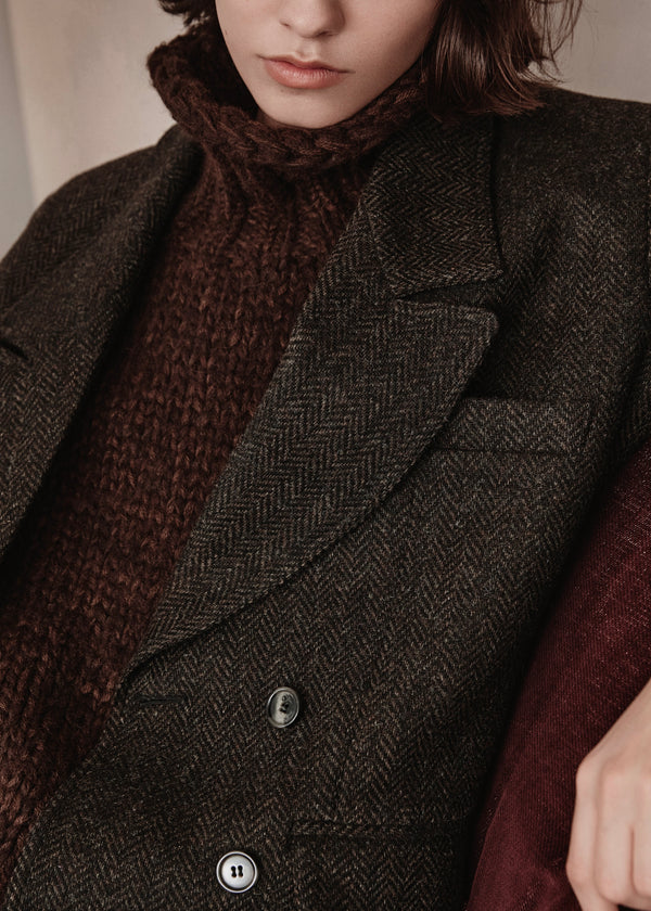 Oversized DB Blazer - Forest Herringbone