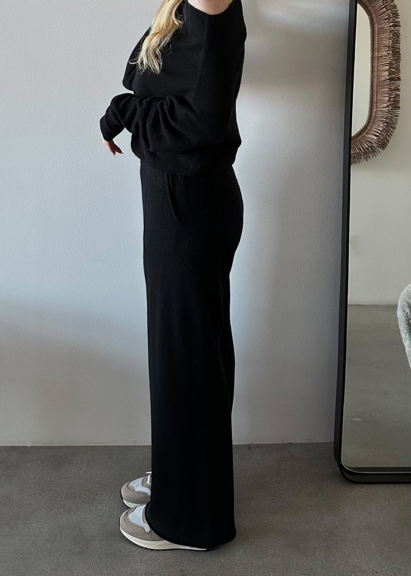 Laurie Wide Leg Sweatpants - Black
