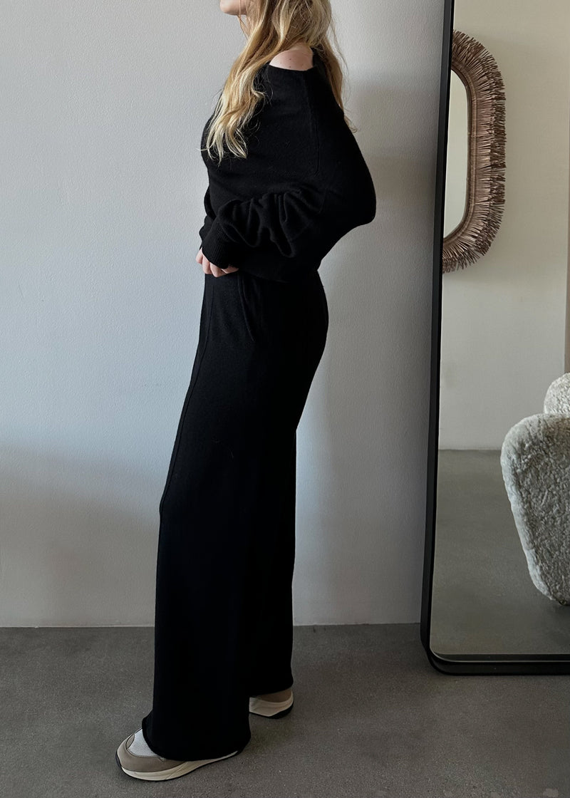 Laurie Wide Leg Sweatpants - Black