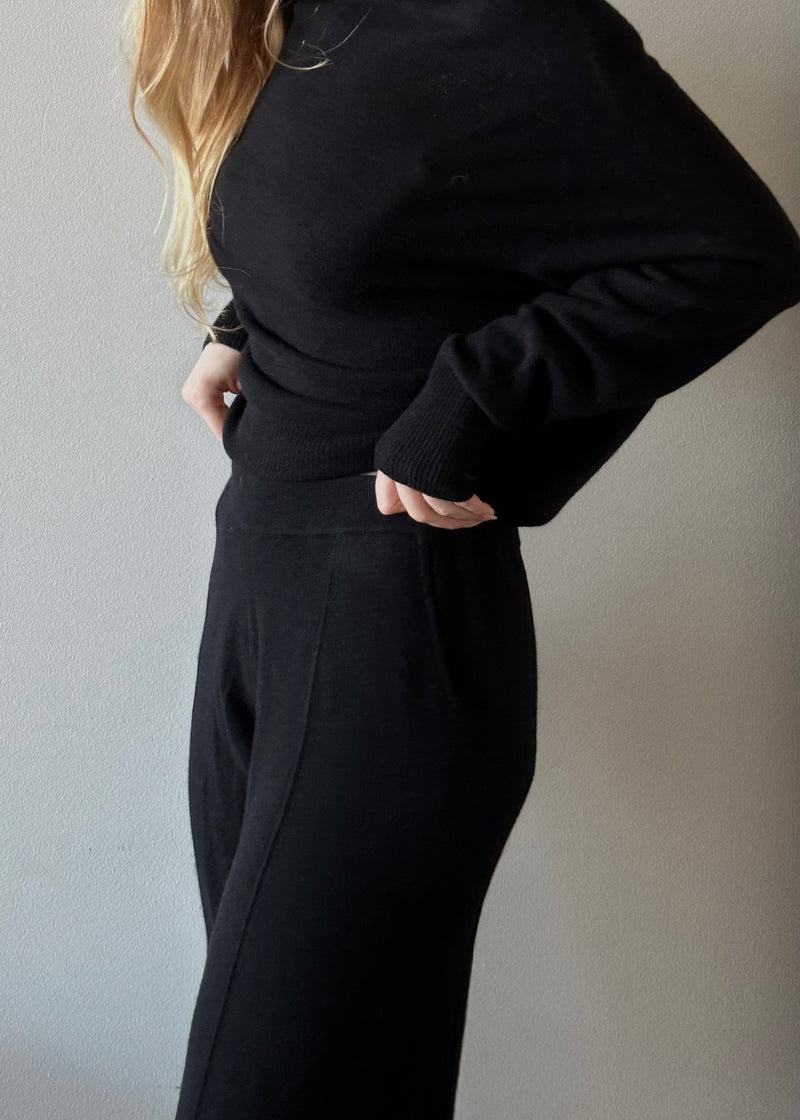 Laurie Wide Leg Sweatpants - Black