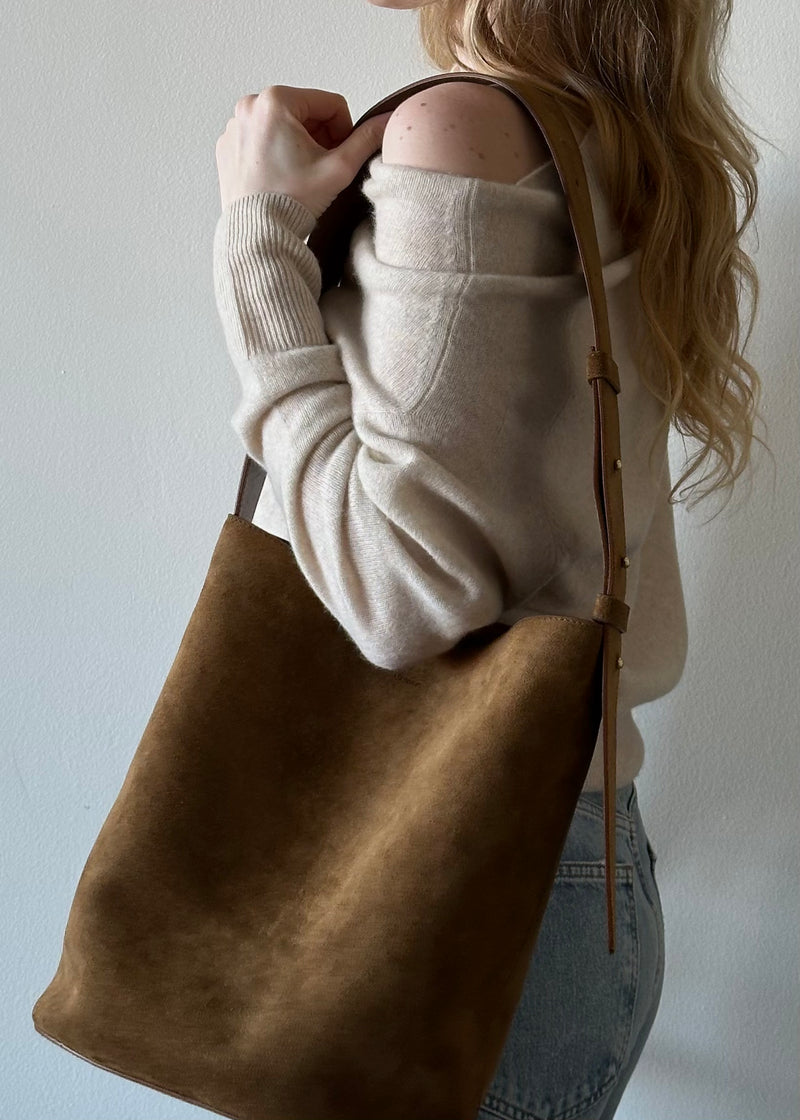 The Norma Tote - Maple Brown Suede