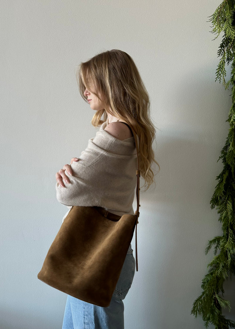 The Norma Tote - Maple Brown Suede