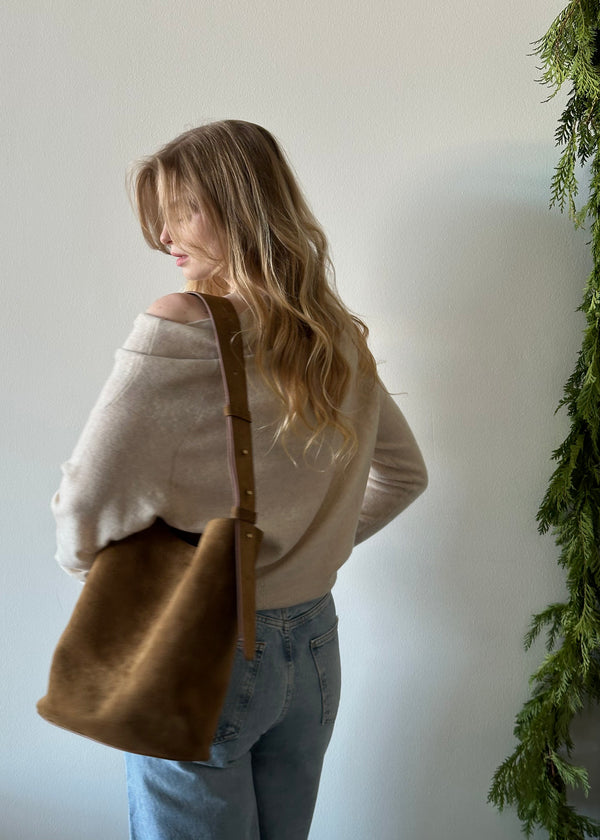 The Norma Tote - Maple Brown Suede