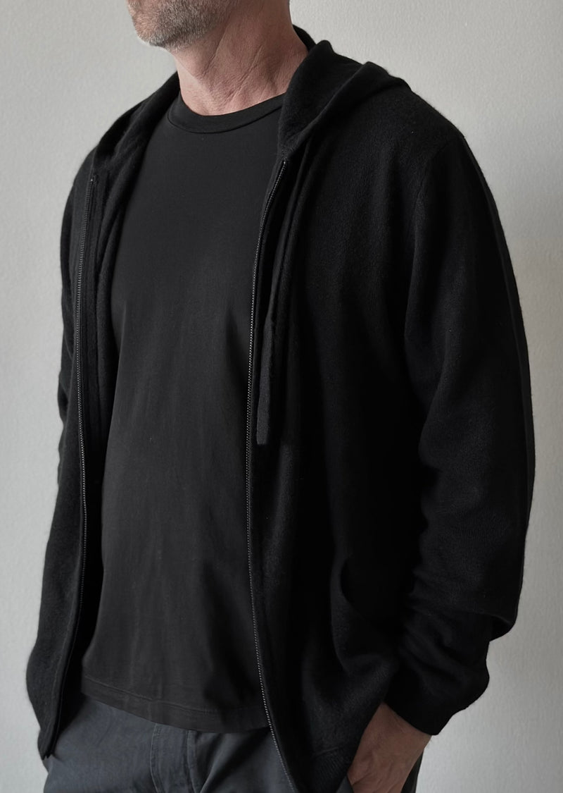 Christopher Zip-Up Hoodie - Black - house of lolo