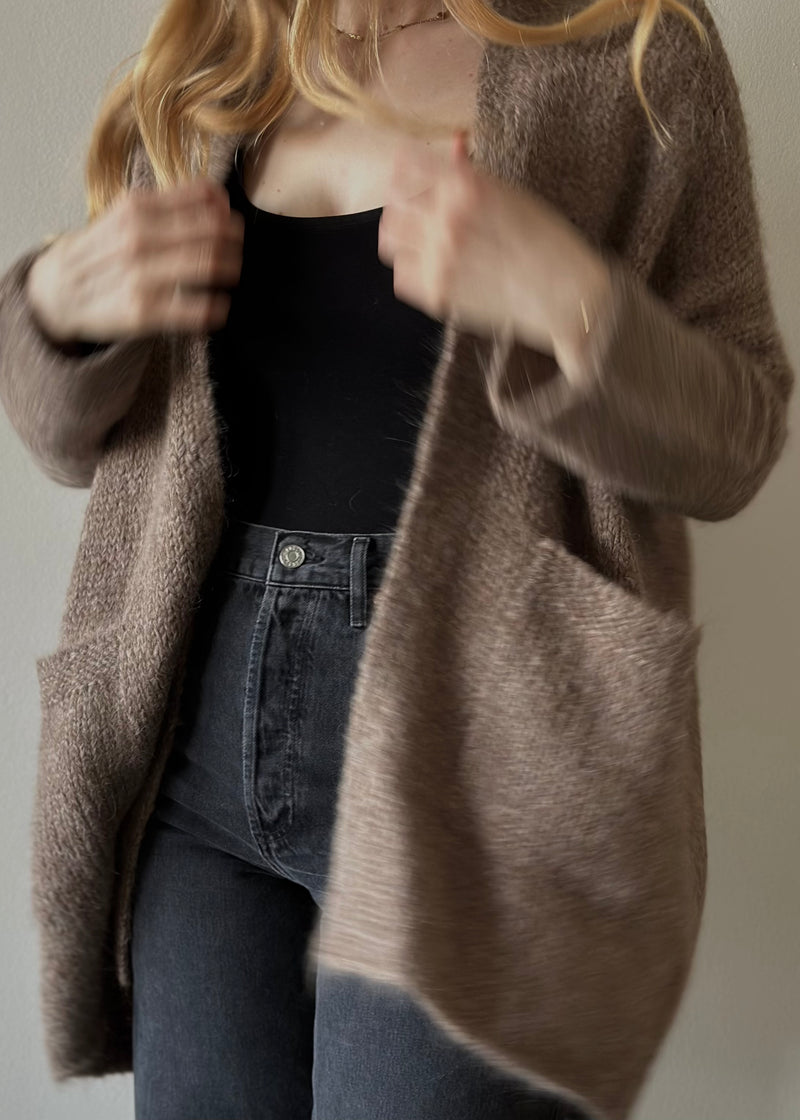 Oro Cardigan Coat - Taupe