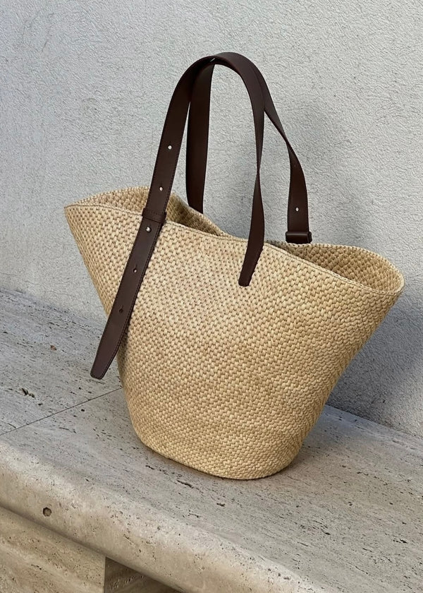 The Bianca Raffia Bag Large - Natural