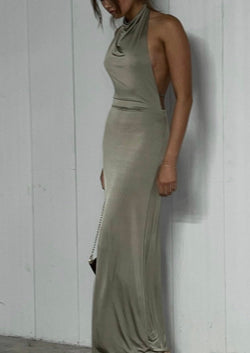 Ariel Halter Maxi Dress - Sage Ariel Halter Maxi Dress - Sage