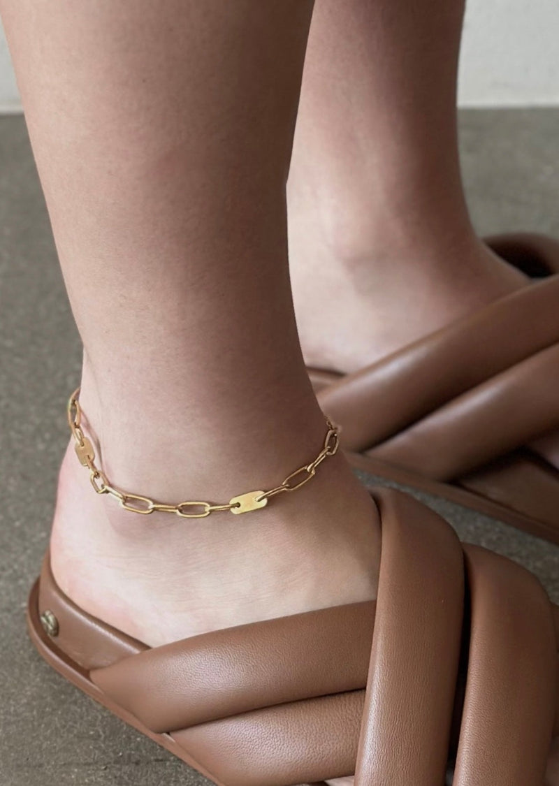 Delicate Ellipse Anklet - Gold - house of lolo