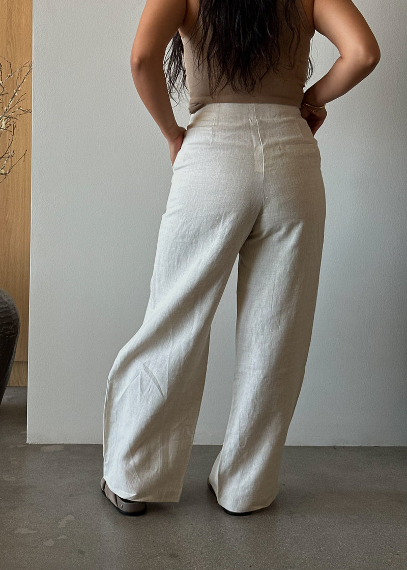 Dalia Linen Pant - Natural - house of lolo