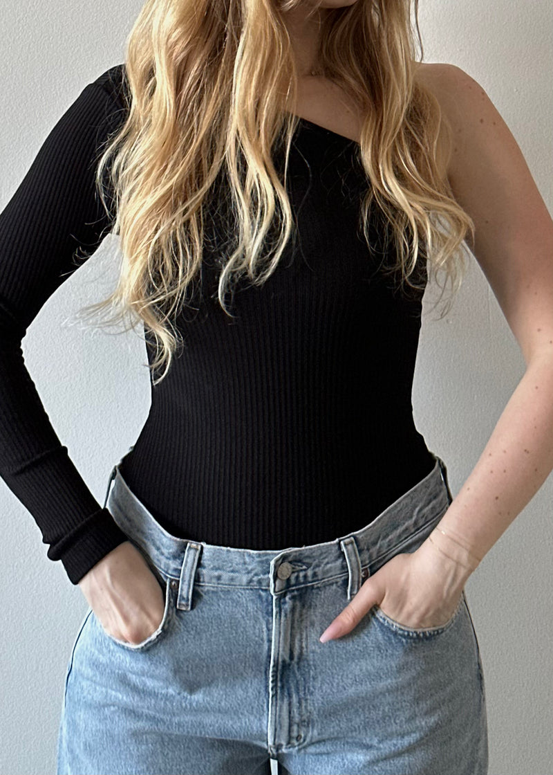 Cami One Shoulder Bodysuit - Black