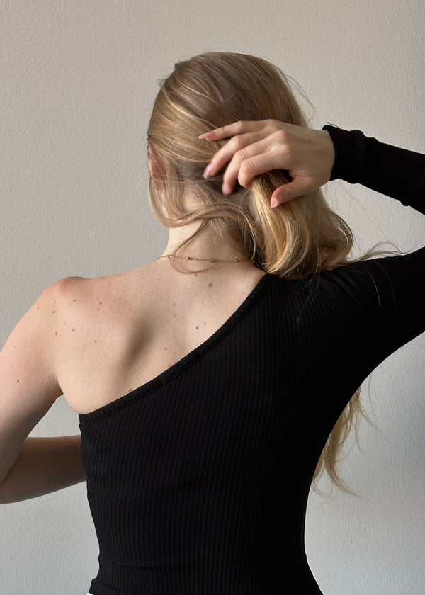 Cami One Shoulder Bodysuit - Black