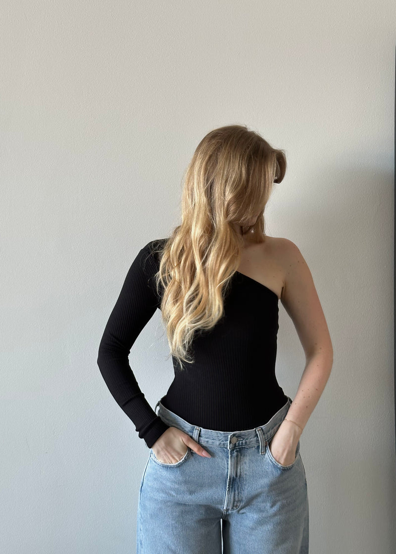 Cami One Shoulder Bodysuit - Black