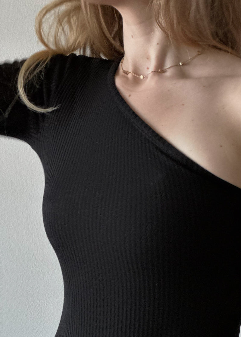 Cami One Shoulder Bodysuit - Black