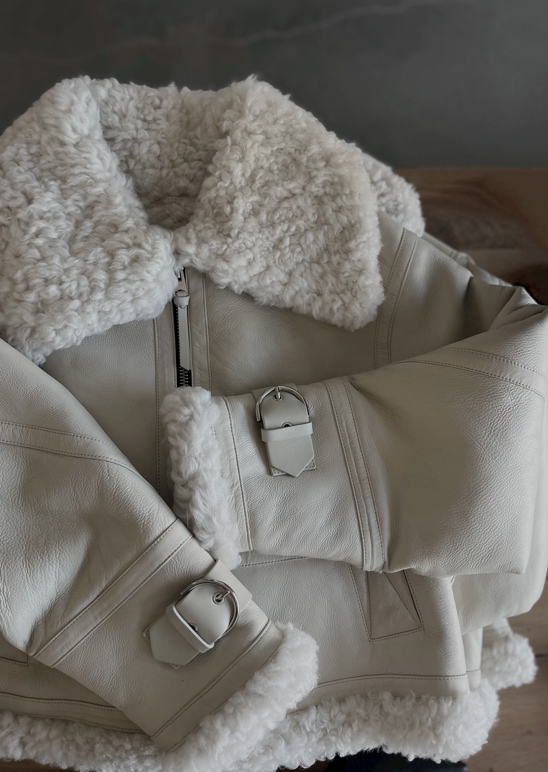Lola Shearling - Natural/White - house of lolo