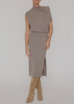 Lori Sleeveless Dress - Otter Melange