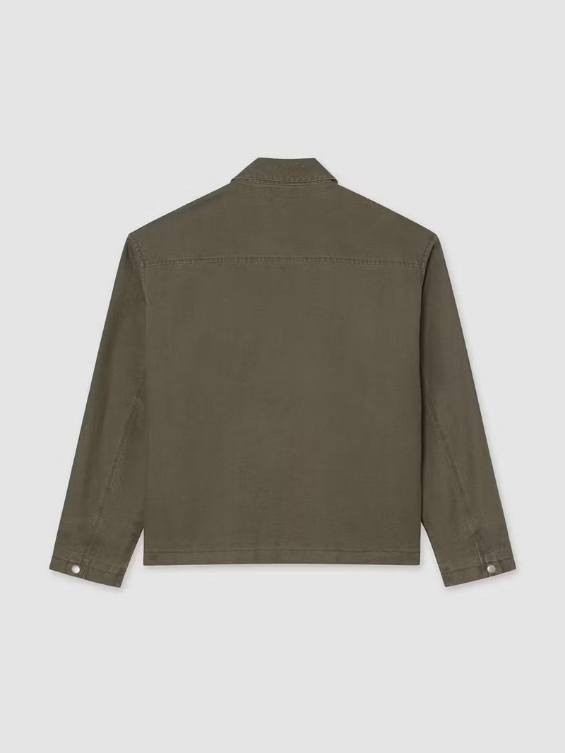 Garment Washed Trucker - Olive Green