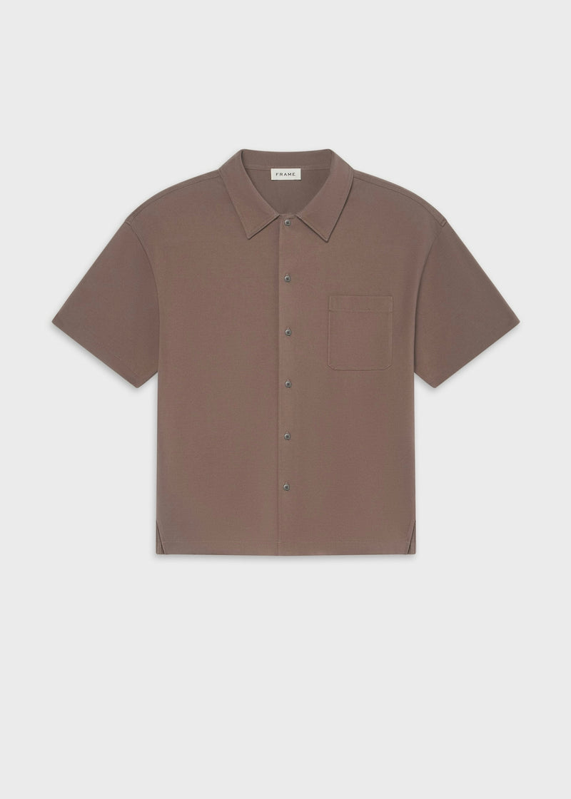 Light Pique Button Down Polo - Mauve